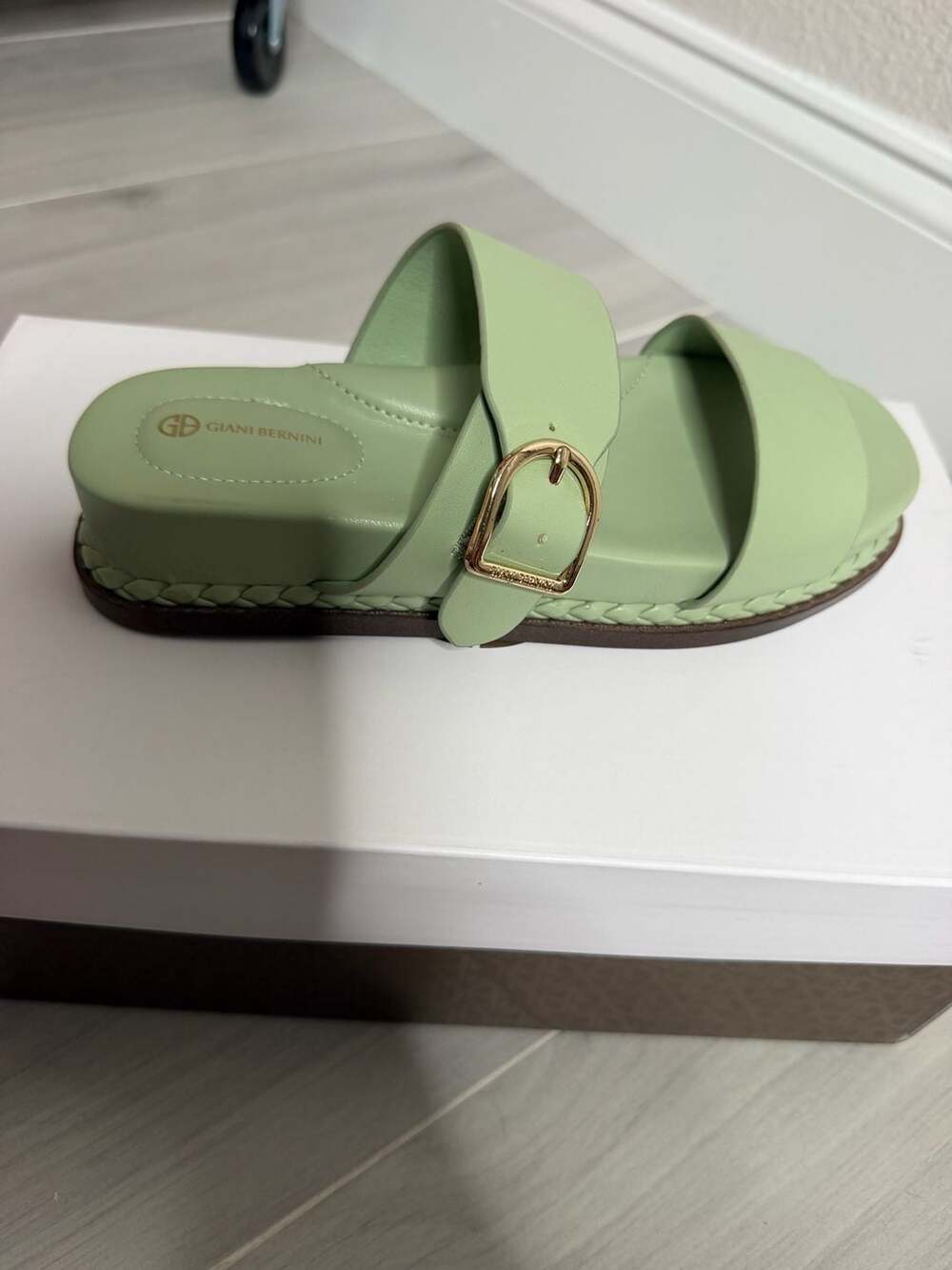 Giani Bernini GianaaP Double Band Slide Sandals Tender Green Retail $70 - Picture 7 of 10